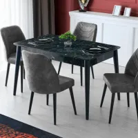 Кухонный стол раскладной Trendy Lotus МДФ/ Antracit photo 2