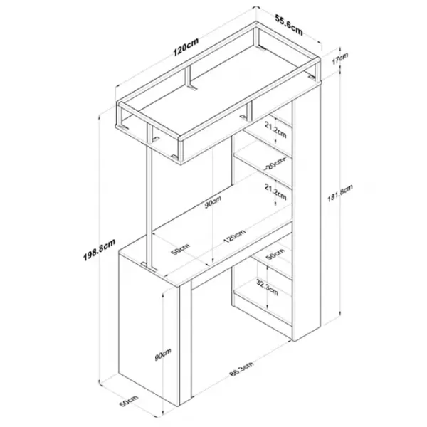 Masă de bucătărie fixă Trendy JA117 PAL melaminat/ Stejar Sonoma photo 8