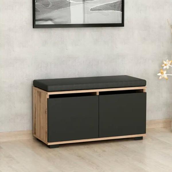Обувной шкаф Trendy Drago 42 x 80 x 35см /Walnut Black /Черный photo 2