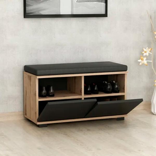 Обувной шкаф Trendy Drago 42 x 80 x 35см /Walnut Black /Черный photo 4