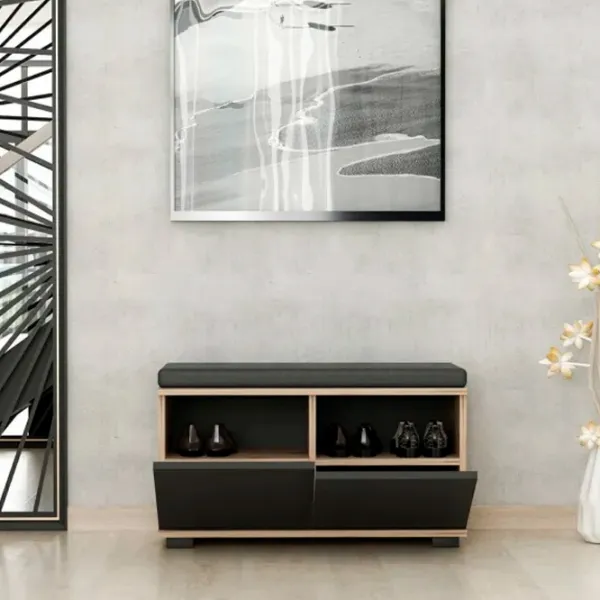 Обувной шкаф Trendy Drago 42 x 80 x 35см /Walnut Black /Черный photo 5