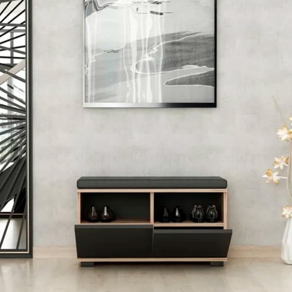 Обувной шкаф Trendy Drago 42 x 80 x 35см /Walnut Black /Черный photo 5