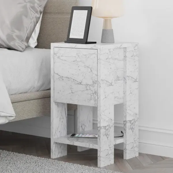 Тумбочки Trendy EMA 55 x 30 x 30см / ДСП меламин / Carrara marble photo 2