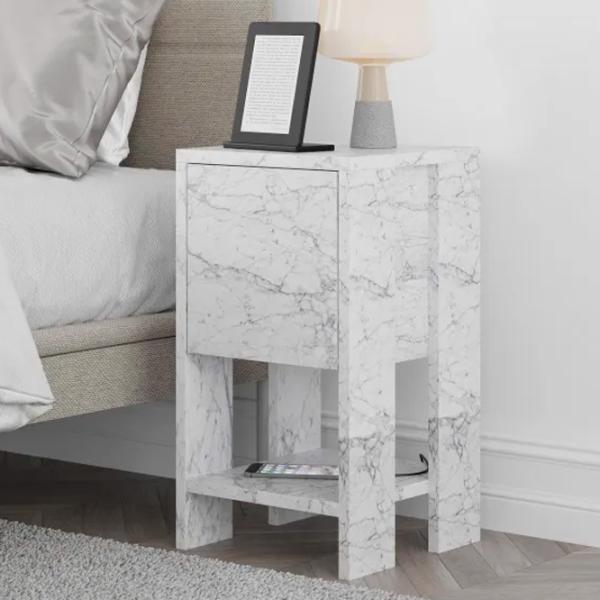 Тумбочки Trendy EMA 55 x 30 x 30см / ДСП меламин / Carrara marble photo 2