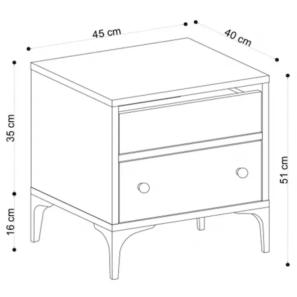 Noptiere Trendy Orabella 51 x 45 x 40 / Lemn / Stejar Sonoma photo 5