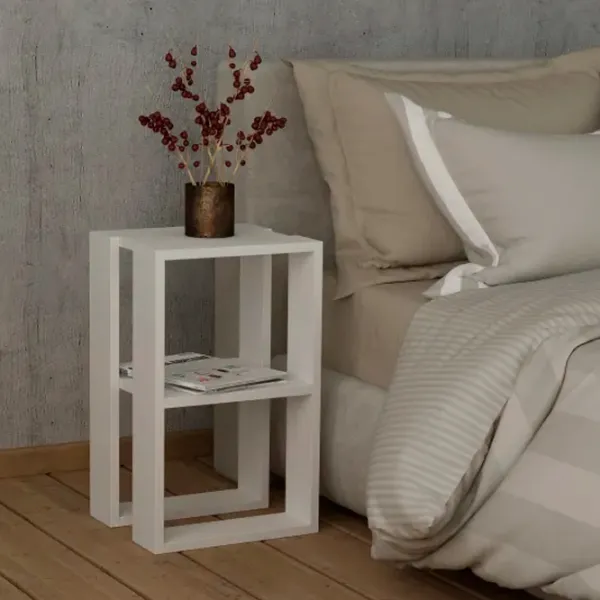 Noptiere Trendy Lonie 55 x 30 x 30 / Lemn / White photo 4