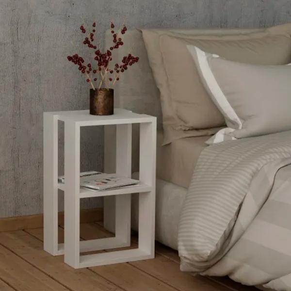 Noptiere Trendy Lonie 55 x 30 x 30 / Lemn / White photo 4