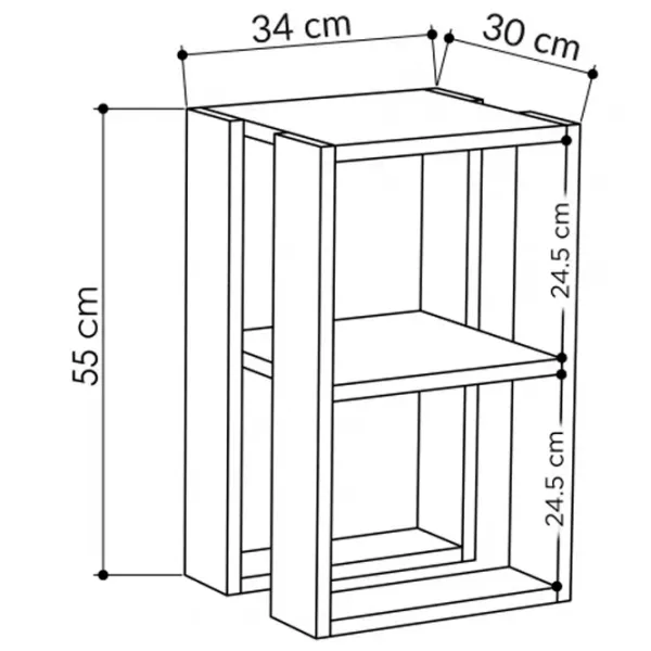 Noptiere Trendy Lonie 55 x 30 x 30 / Lemn / White photo 5