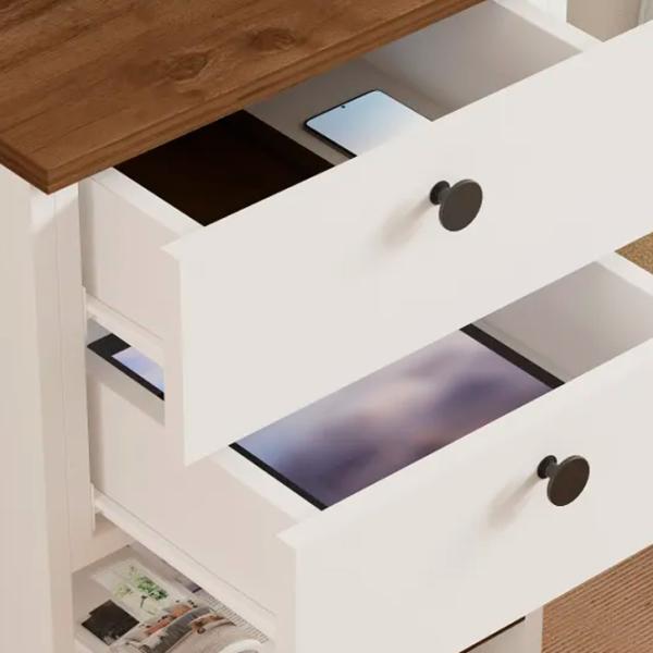 Noptiere Trendy Ruzisa 75 x 44 x 44 / PAL / White photo 4