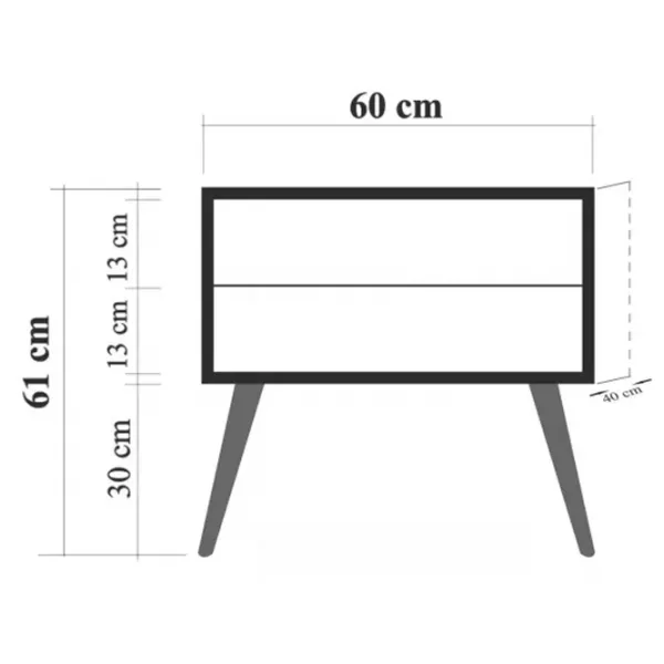 Noptiere Trendy Two 61 x 60 x 40 / PAL / Stejar Sonoma photo 5