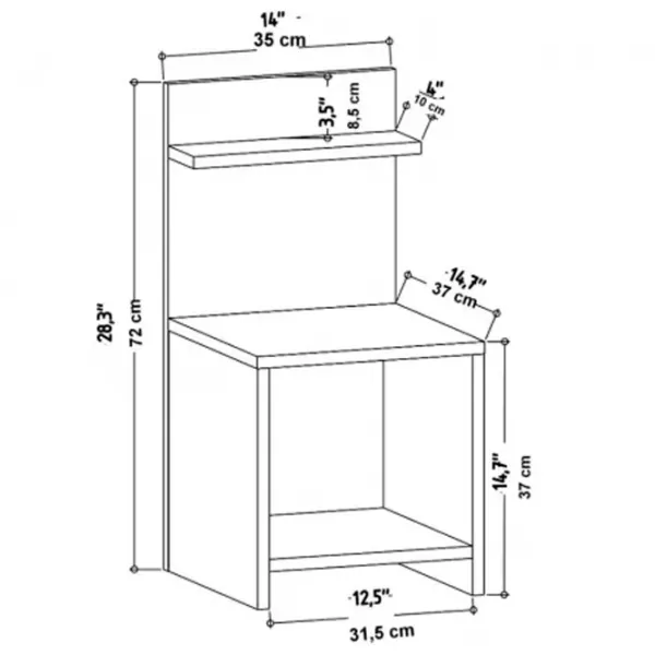 Noptiere Trendy Ullman 72 x 35.6 x 37.4 / PAL / Stejar Sonoma photo 6