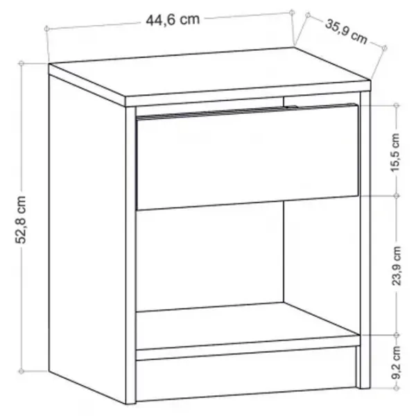 Noptiere Trendy Sheridan 52.8 x 44.6 x 35.9 / PAL / White photo 6
