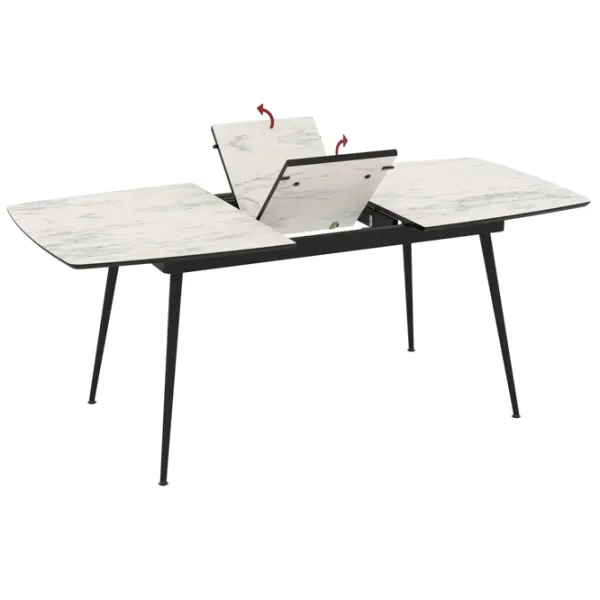 Masă de bucătărie extensibilă Magnus Yense MDF/ Marmura White photo 2