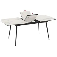 Masă de bucătărie extensibilă Magnus Yense MDF/ Marmura White photo 2