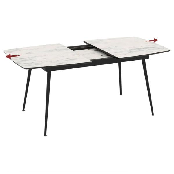 Masă de bucătărie extensibilă Magnus Yense MDF/ Marmura White photo 3