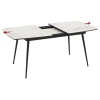 Masă de bucătărie extensibilă Magnus Yense MDF/ Marmura White photo 3