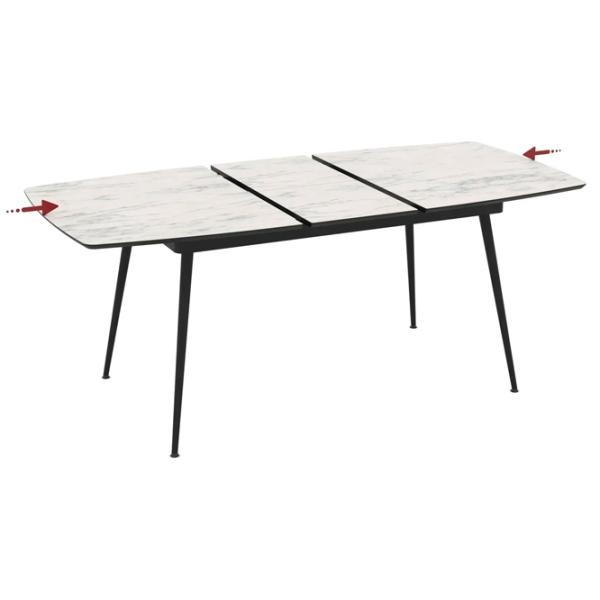 Masă de bucătărie extensibilă Magnus Yense MDF/ Marmura White photo 5