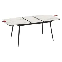 Masă de bucătărie extensibilă Magnus Yense MDF/ Marmura White photo 5