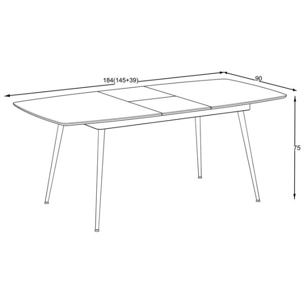 Masă de bucătărie extensibilă Magnus Yense MDF/ Marmura White photo 6