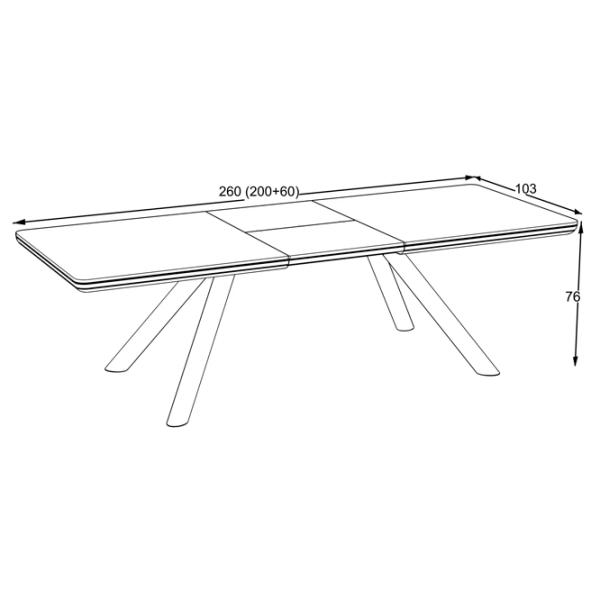 Masă de bucătărie extensibilă Magnus Zorix MDF/ Marmura White photo 6