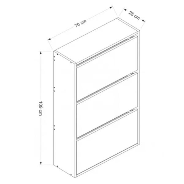 Обувной шкаф Trendy Lupa 3 109 x 70 x 25см /White /Белый photo 2