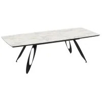 Masă de bucătărie extensibilă Magnus Merkur MDF/ Marmura White photo 2