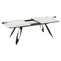 Masă de bucătărie extensibilă Magnus Merkur MDF/ Marmura White photo 3
