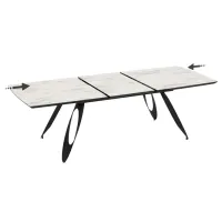 Masă de bucătărie extensibilă Magnus Merkur MDF/ Marmura White photo 5