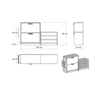 Dulap pentru încălțăminte Trendy Trend 80 x 130 x 31 /White /White photo 2