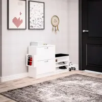 Dulap pentru încălțăminte Trendy Trend 80 x 130 x 31 /White /White photo 3