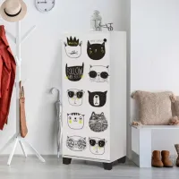 Dulap pentru încălțăminte Trendy Pisicile Filinta 127 x 50 x 38 /White /White photo 5