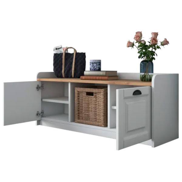 Dulap pentru încălțăminte Trendy P2-1808 40 x 120 x 40 /White Walnut /White photo 4