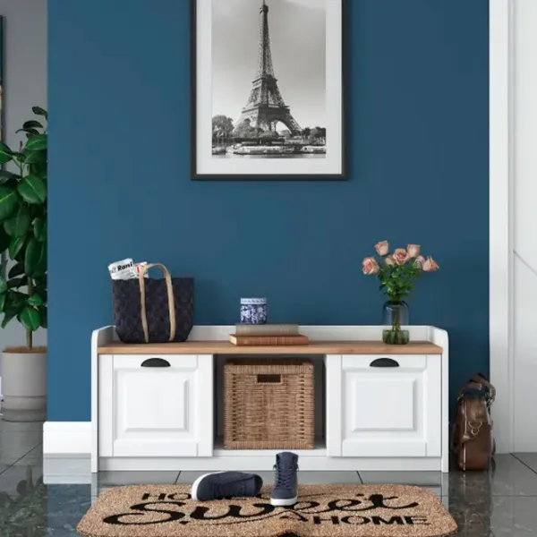 Dulap pentru încălțăminte Trendy P2-1808 40 x 120 x 40 /White Walnut /White photo 8