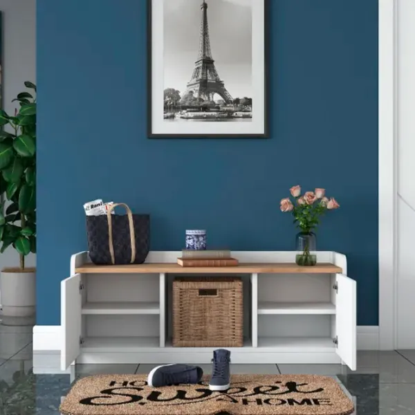 Dulap pentru încălțăminte Trendy P2-1808 40 x 120 x 40 /White Walnut /White photo 10