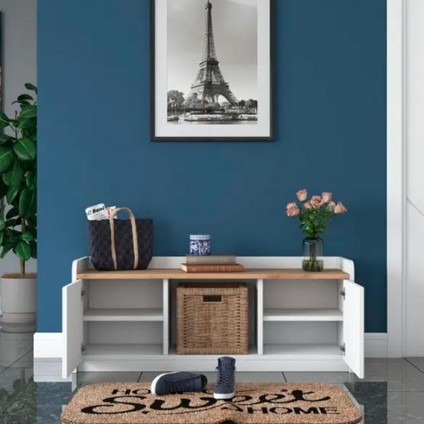 Dulap pentru încălțăminte Trendy P2-1808 40 x 120 x 40 /White Walnut /White photo 10