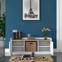 Dulap pentru încălțăminte Trendy P2-1808 40 x 120 x 40 /White Walnut /White photo 10