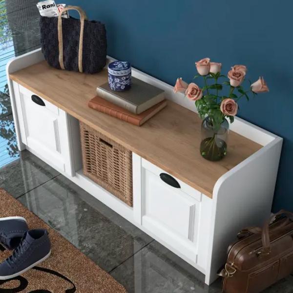Dulap pentru încălțăminte Trendy P2-1808 40 x 120 x 40 /White Walnut /White photo 11