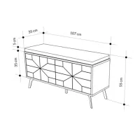 Обувной шкаф Trendy Dune Bench 55 x 107 x 35см /Хитит /Светло-коричневый photo 2