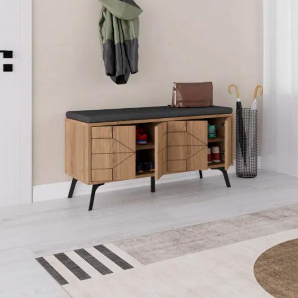 Обувной шкаф Trendy Dune Bench 55 x 107 x 35см /Хитит /Светло-коричневый photo 4