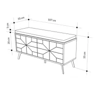 Обувной шкаф Trendy Dune Bench 55 x 107 x 35см /White /Белый photo 2