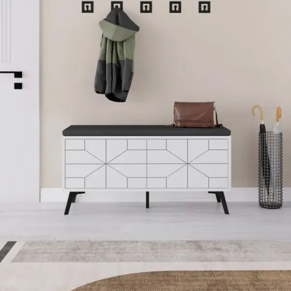 Обувной шкаф Trendy Dune Bench 55 x 107 x 35см /White /Белый photo 3