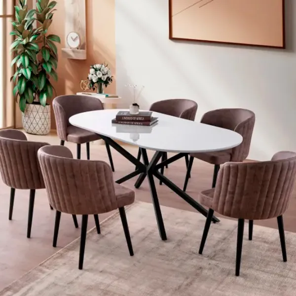 Masă de bucătărie fixă Trendy Aura MDF/ Mocha photo 6