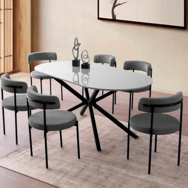 Masă de bucătărie fixă Trendy Aura MDF/ Light Gray photo 5