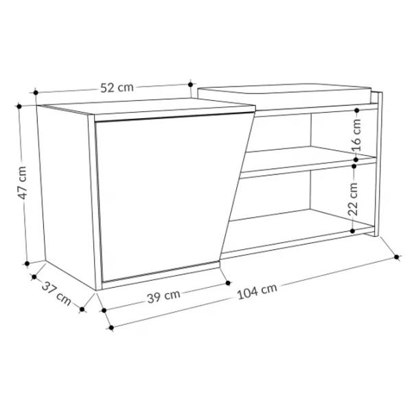 Обувной шкаф Trendy Fiona 37 x 104 x 47см /Oak /Дуб photo 2