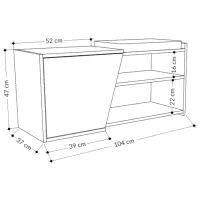 Dulap pentru încălțăminte Trendy Fiona 37 x 104 x 47 /Oak Anthracite /Oak photo 3