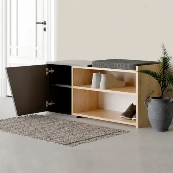 Обувной шкаф Trendy Fiona 37 x 104 x 47см /Дуб антрацит /Дуб photo 5
