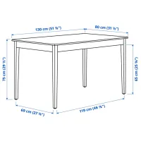 Кухонный стол зафиксированный Ikea Nasinge Меламиновая ДСП/ Коричневый photo 3