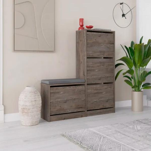 Dulap pentru încălțăminte Trendy Oslo 118.5 x 105 x 26 /Dark Brown /Dark Brown photo 3