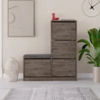 Dulap pentru încălțăminte Trendy Oslo 118.5 x 105 x 26 /Dark Brown /Dark Brown photo 5