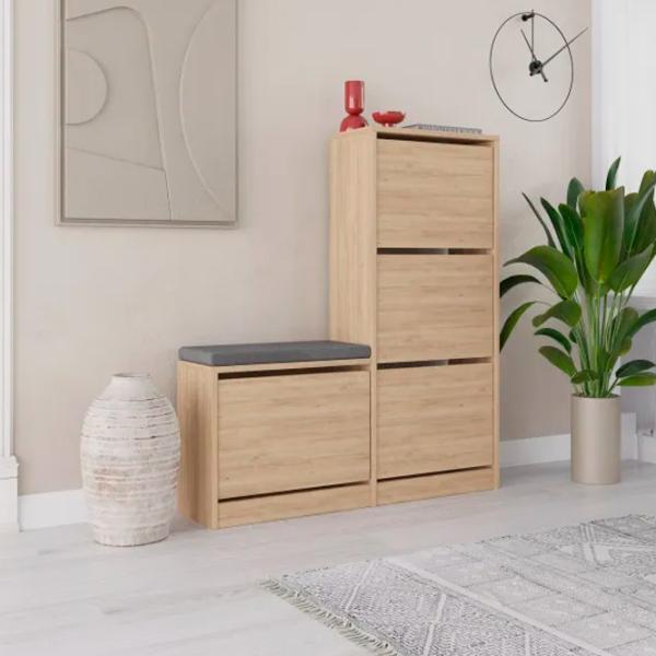 Dulap pentru încălțăminte Trendy Oslo 118.5 x 105 x 26 /Oak /Oak photo 2